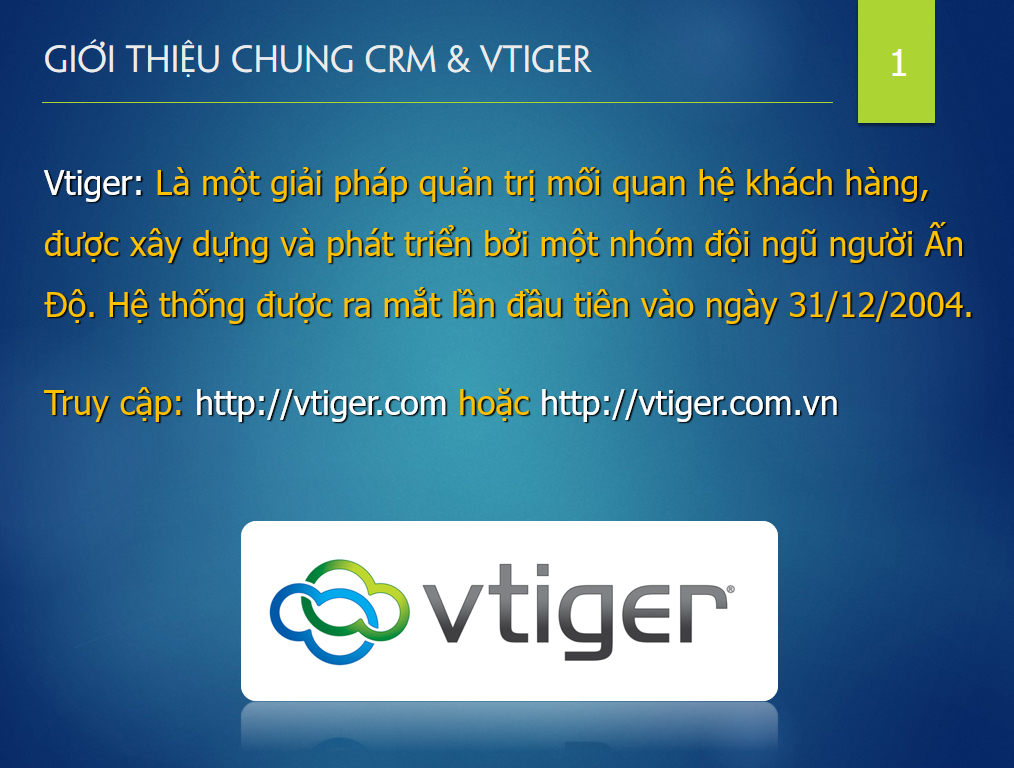 Giới thiệu phần mềm Vtiger Tiếng Việt